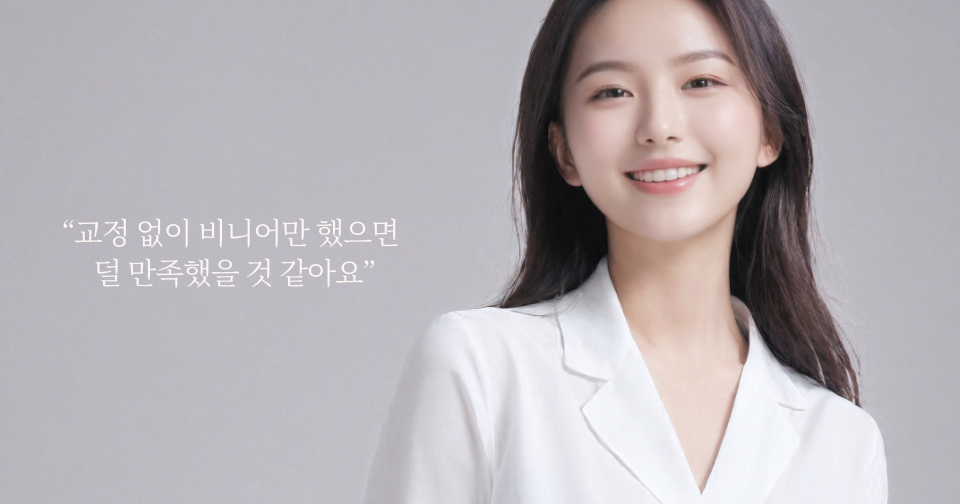 교정 없이 비니어만 했으면 덜 만족했을 것 같아요